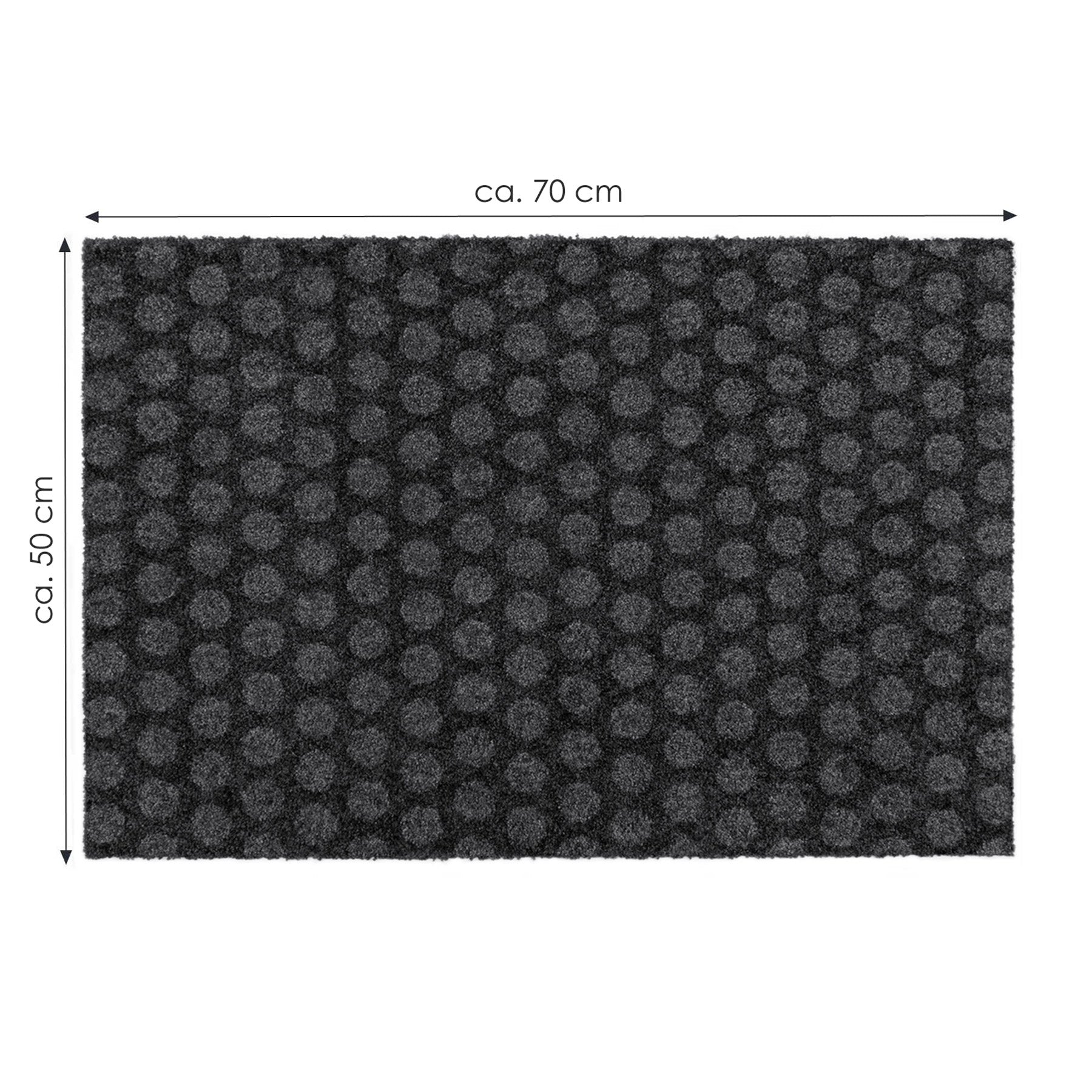 Fußmatte 50 x 70 cm Mat Punkte anthrazit randlos