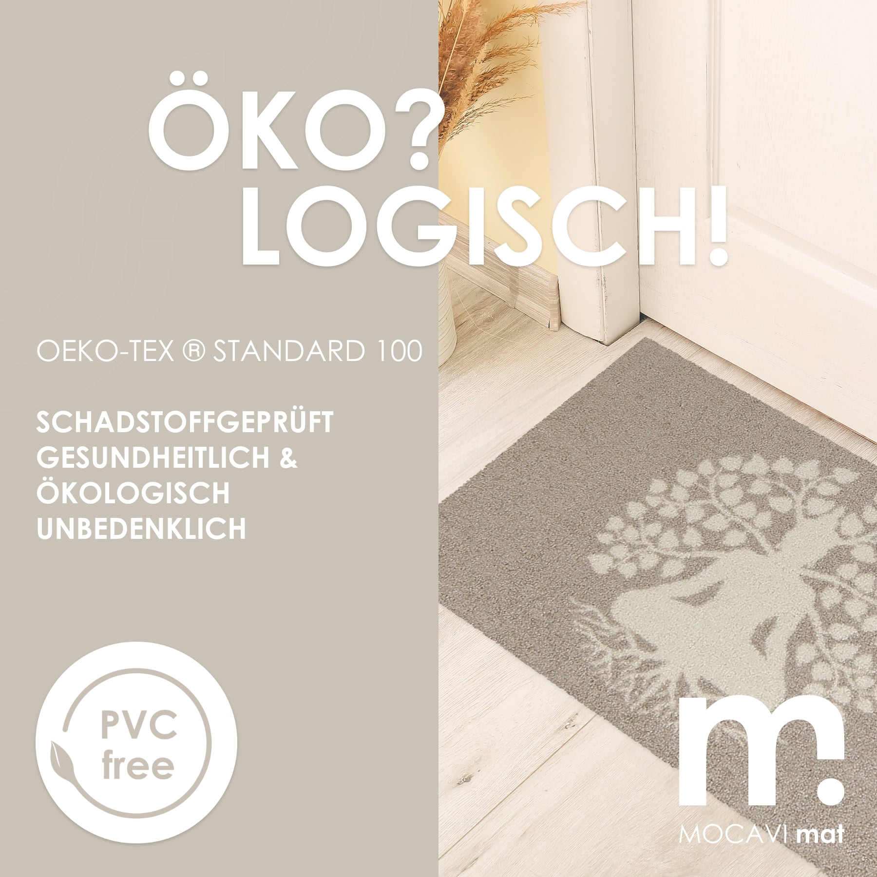 Fußmatte 50 x 70 cm Mat anthrazit uni randlos