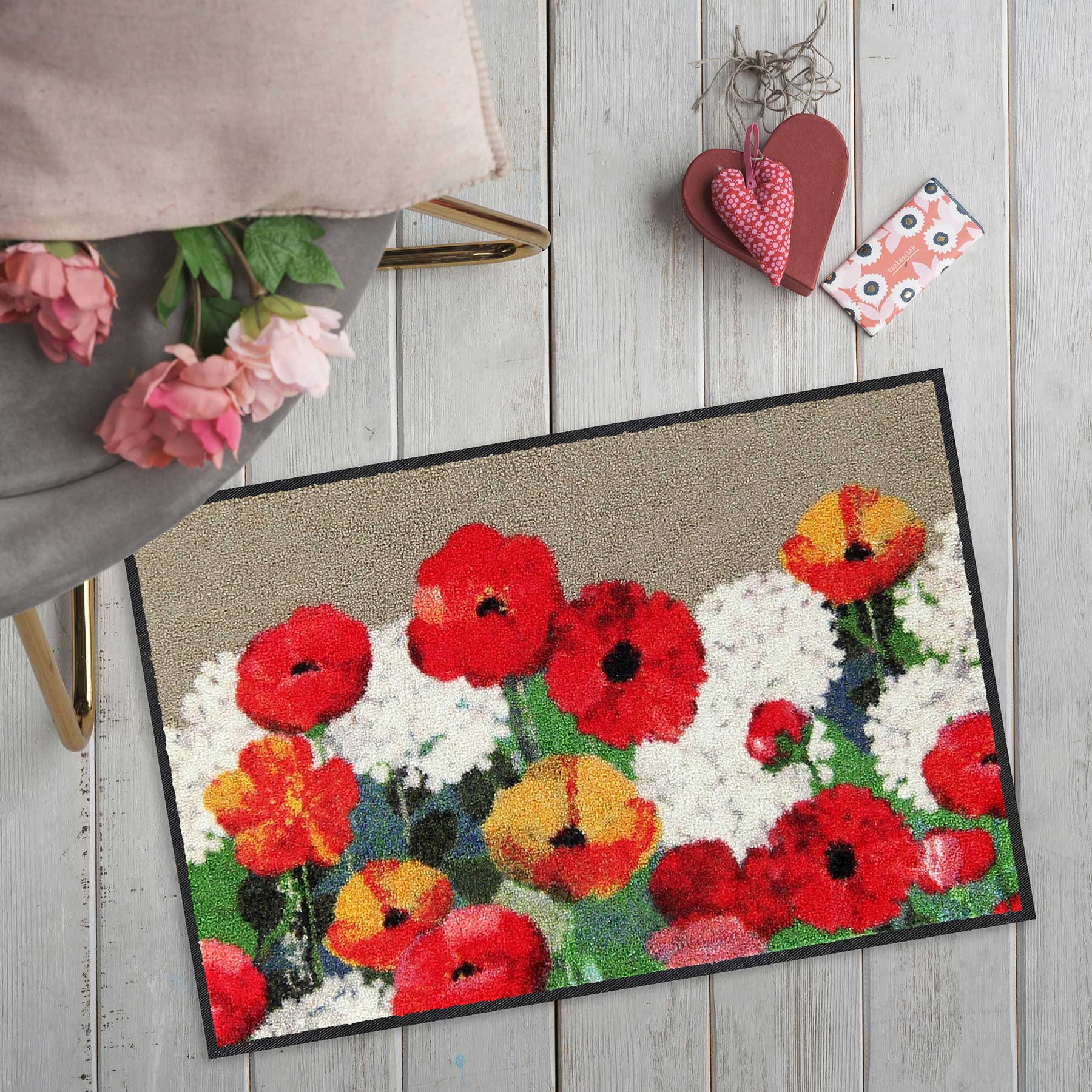Fußmatte 50 x 75 cm Gabilas Fiori mehrfarbig