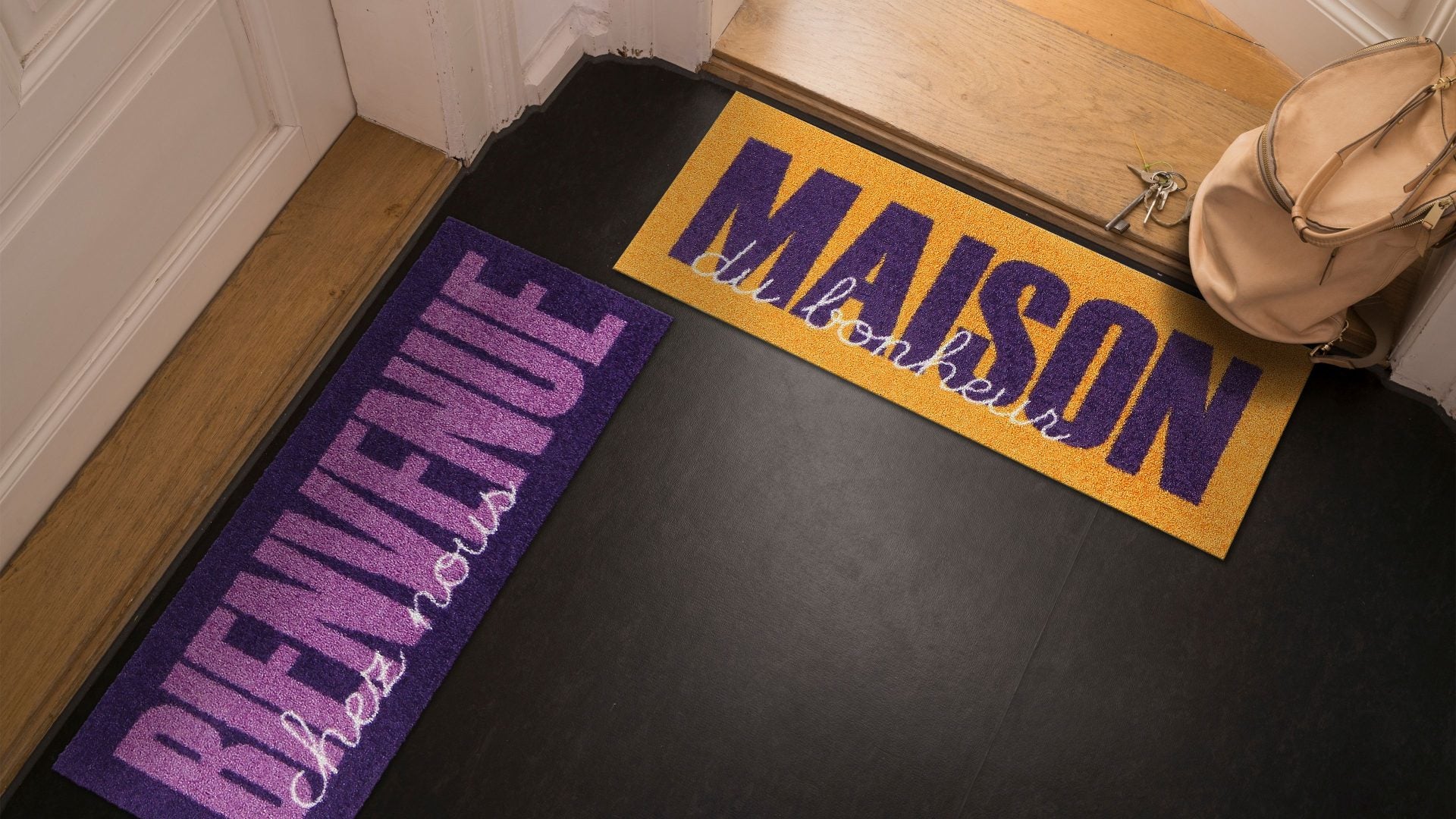 Fußabtreter klein 30x75  Maison Type orange-violet