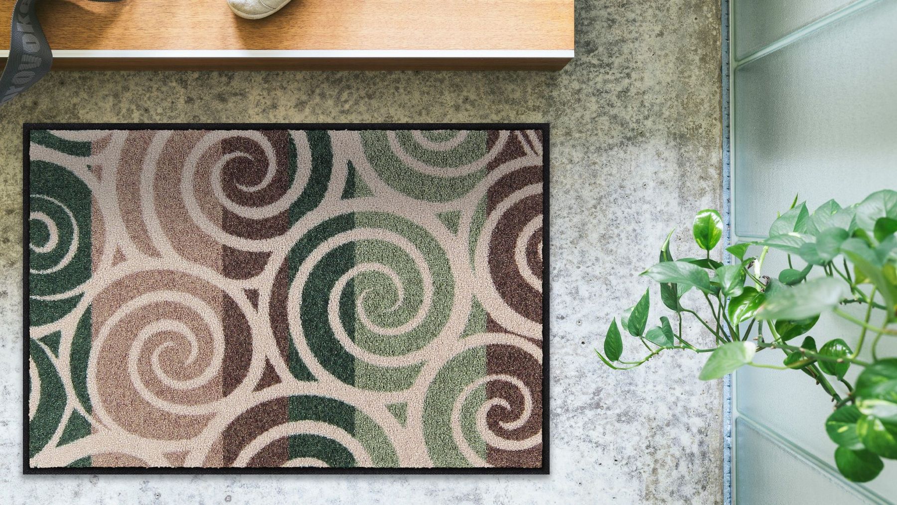 Fußmatte 50x75  Spiral Dance green