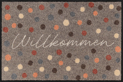 Fußmatte 50x75 Willkommen Dots