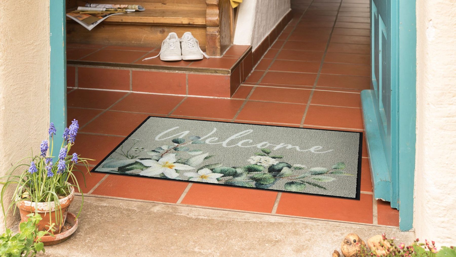 Fußmatte 50x75  Botanical Welcome salbei