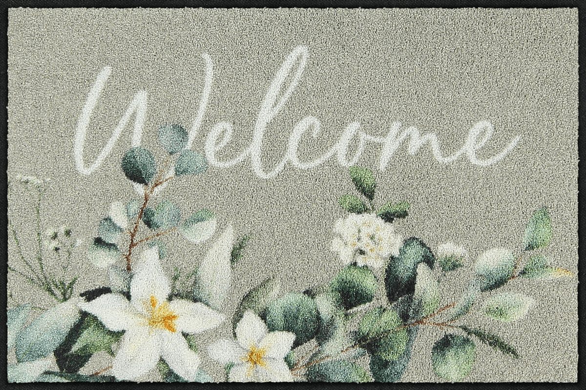 Fußmatte 50x75  Botanical Welcome salbei