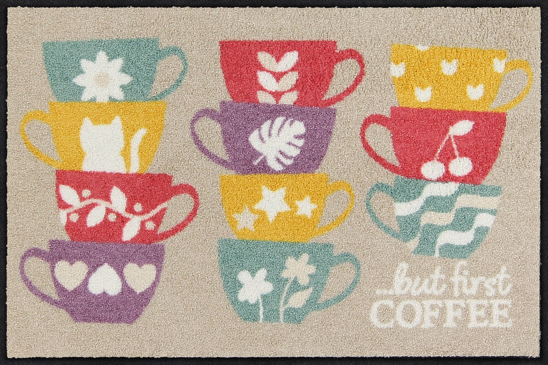 Fußmatte 50 x 75 cm Coffee First mehrfarbig