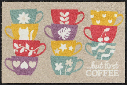 Fußmatte 50 x 75 cm Coffee First mehrfarbig