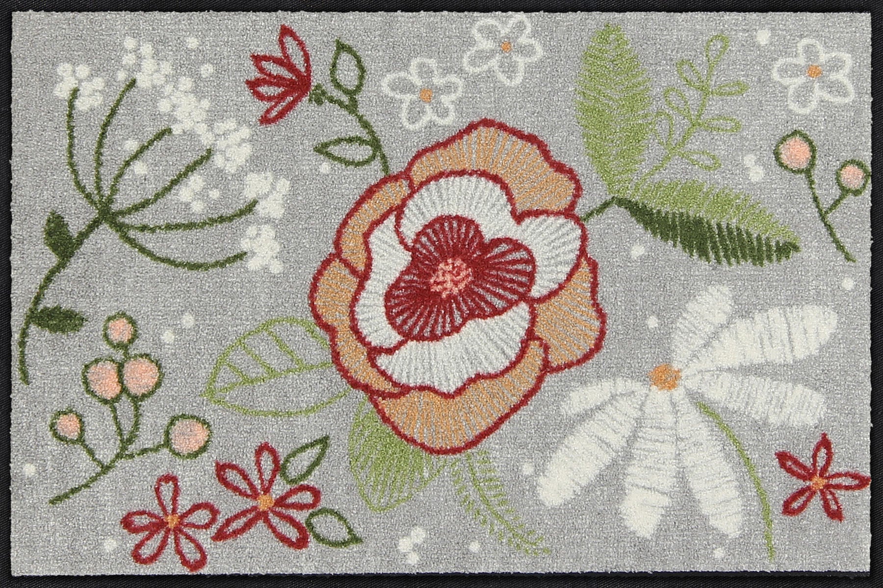 Fußmatte 50 x 75 cm Stitch Flowers mehrfarbig
