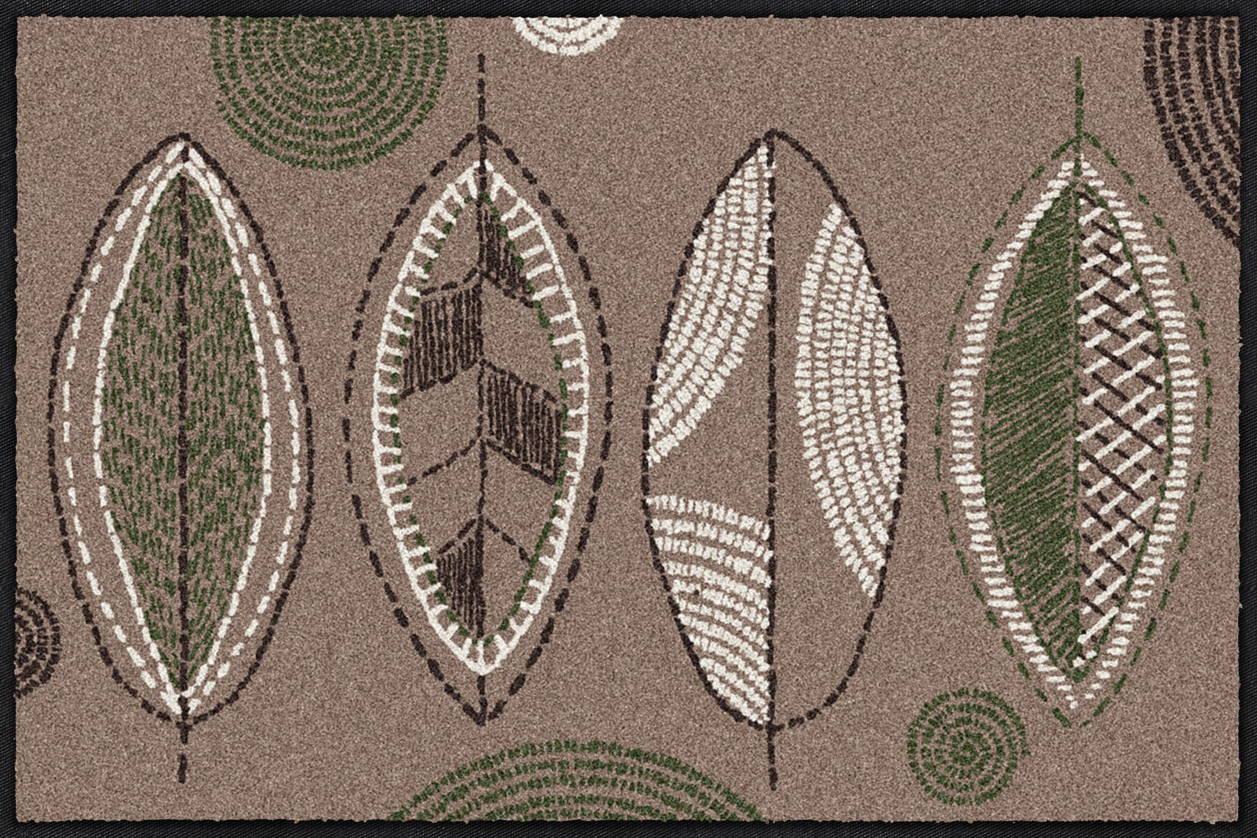 Fußmatte 50 x 75 cm Stitch Leaves taupe
