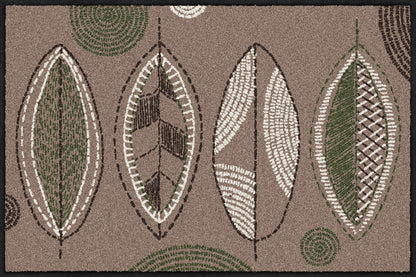 Fußmatte 50 x 75 cm Stitch Leaves taupe