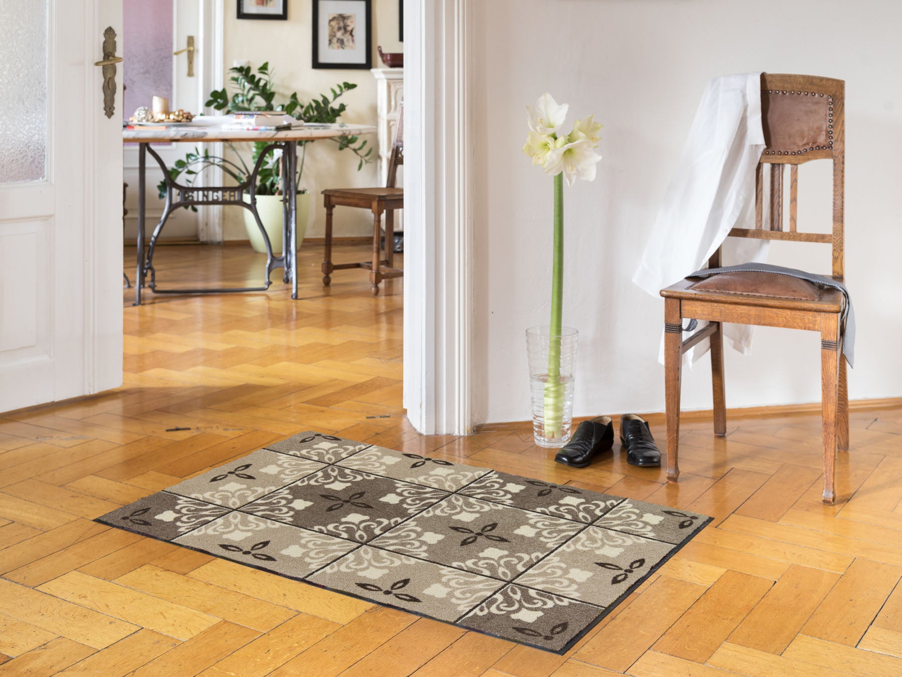 Fußmatte 75 x 120 cm Ornamontana taupe taupe