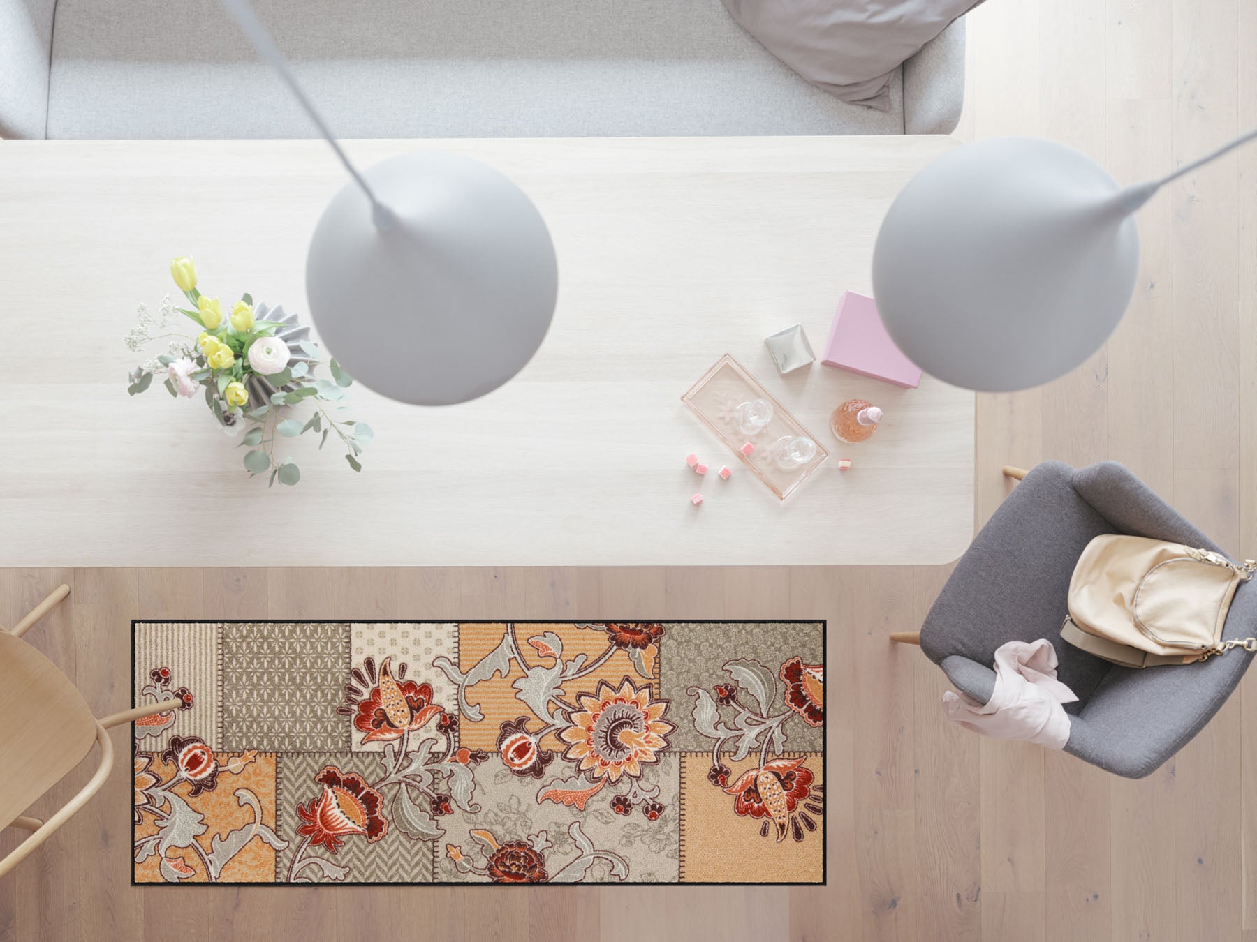 Teppichläufer 75 x 190 cm Bohemian Patch taupe taupe