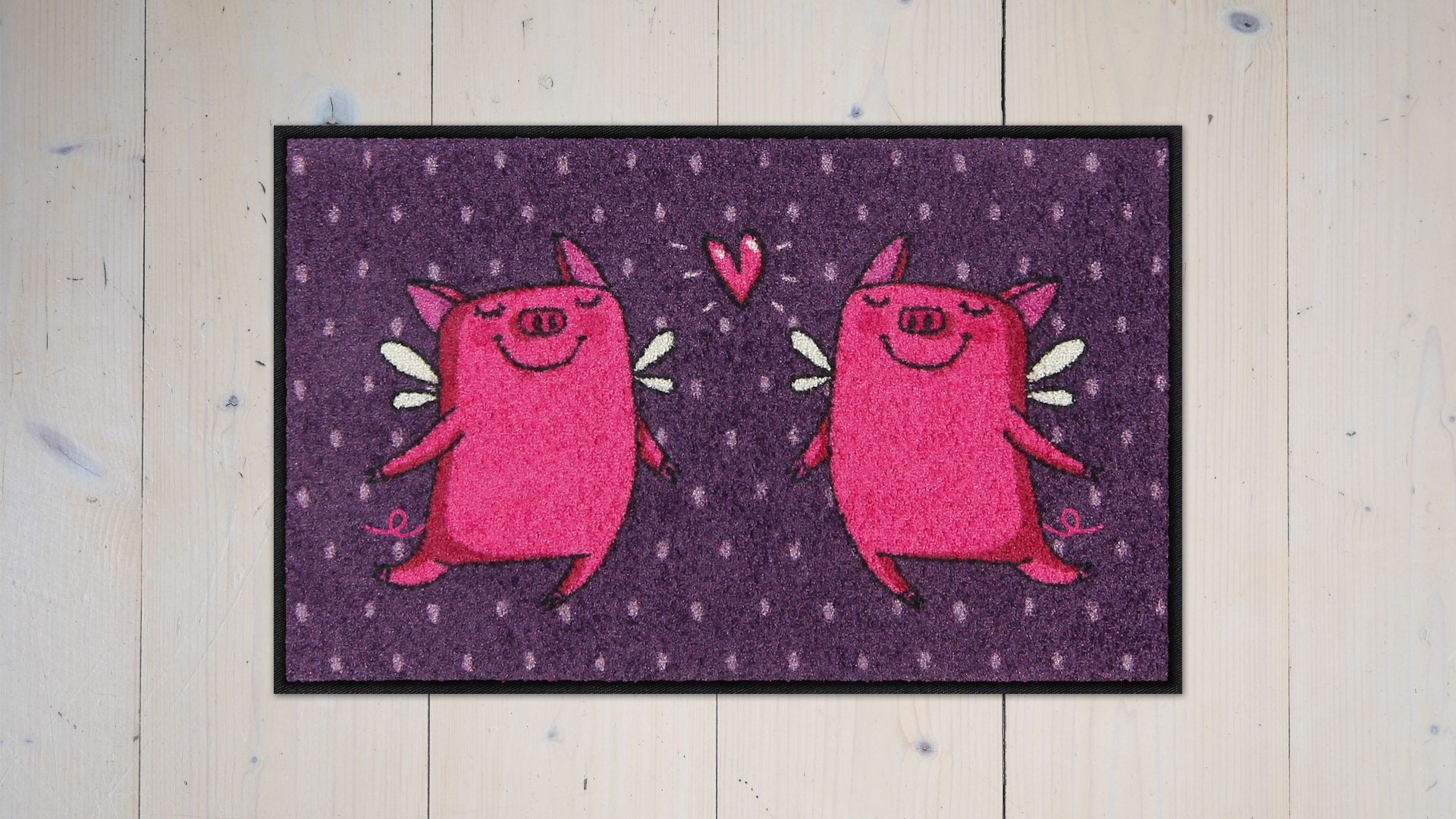 Fußmatte 45x70 Love Pigs violet