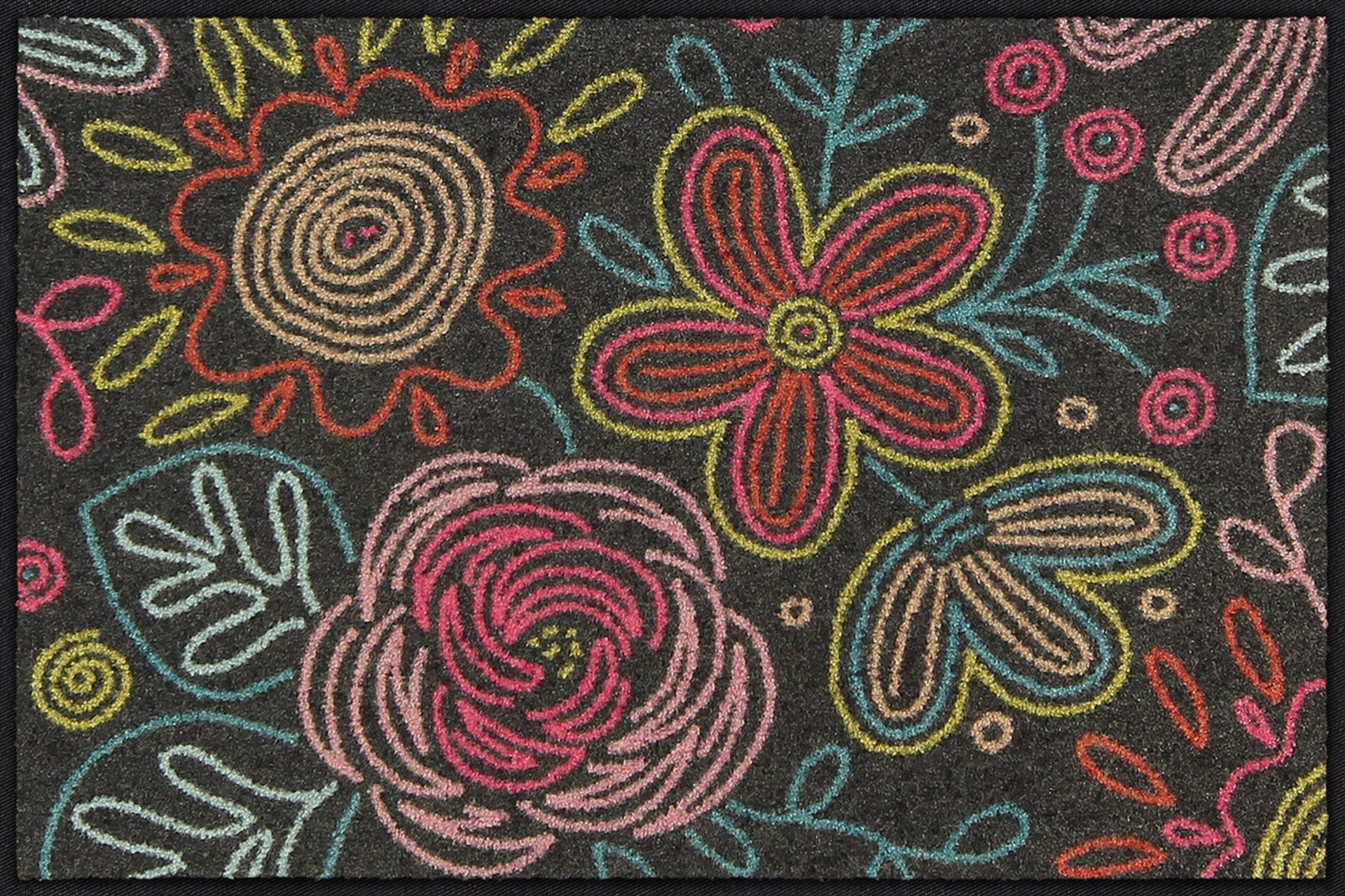 Fußmatte 50x75 Dot Flowers grey