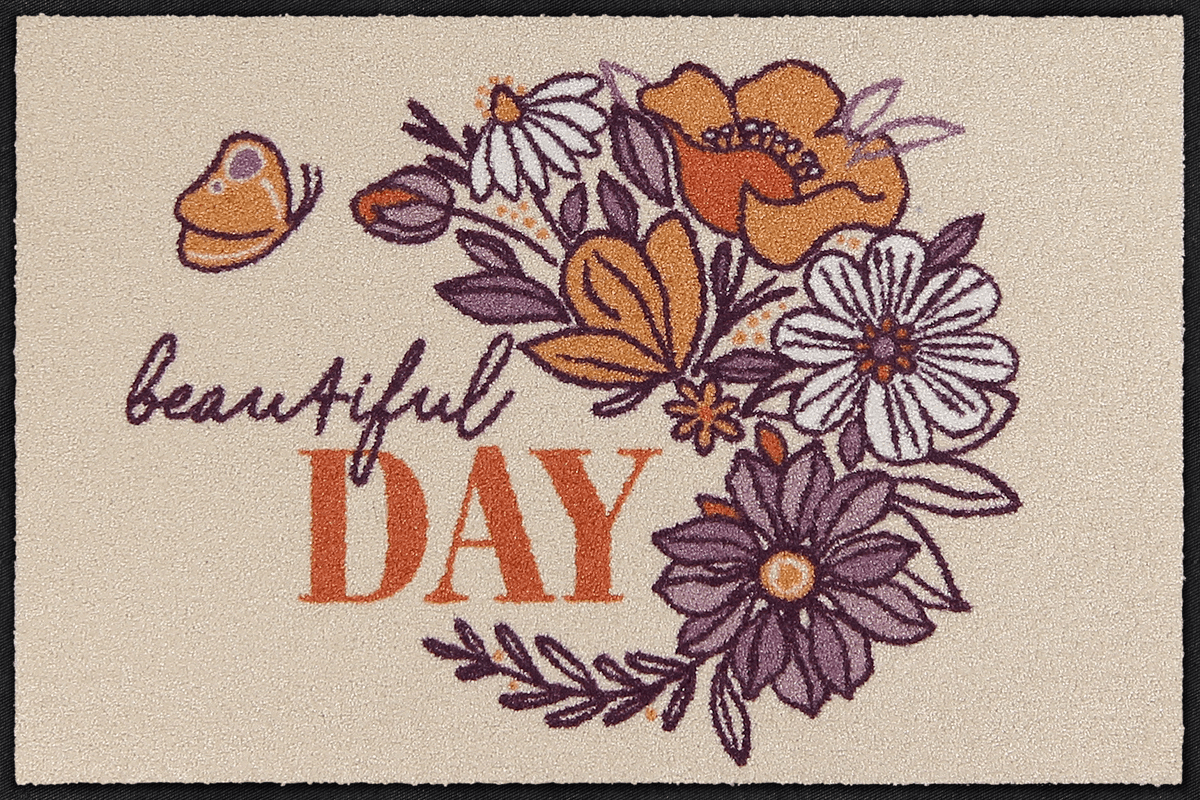 Fußmatte 50 x 75 cm Beautiful Day beige
