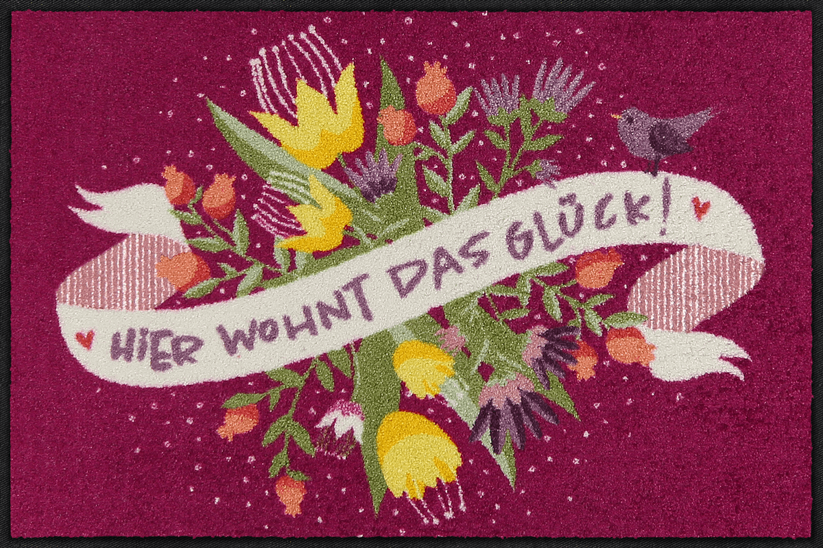 Fußmatte 50 x 75 cm Das Glück lila