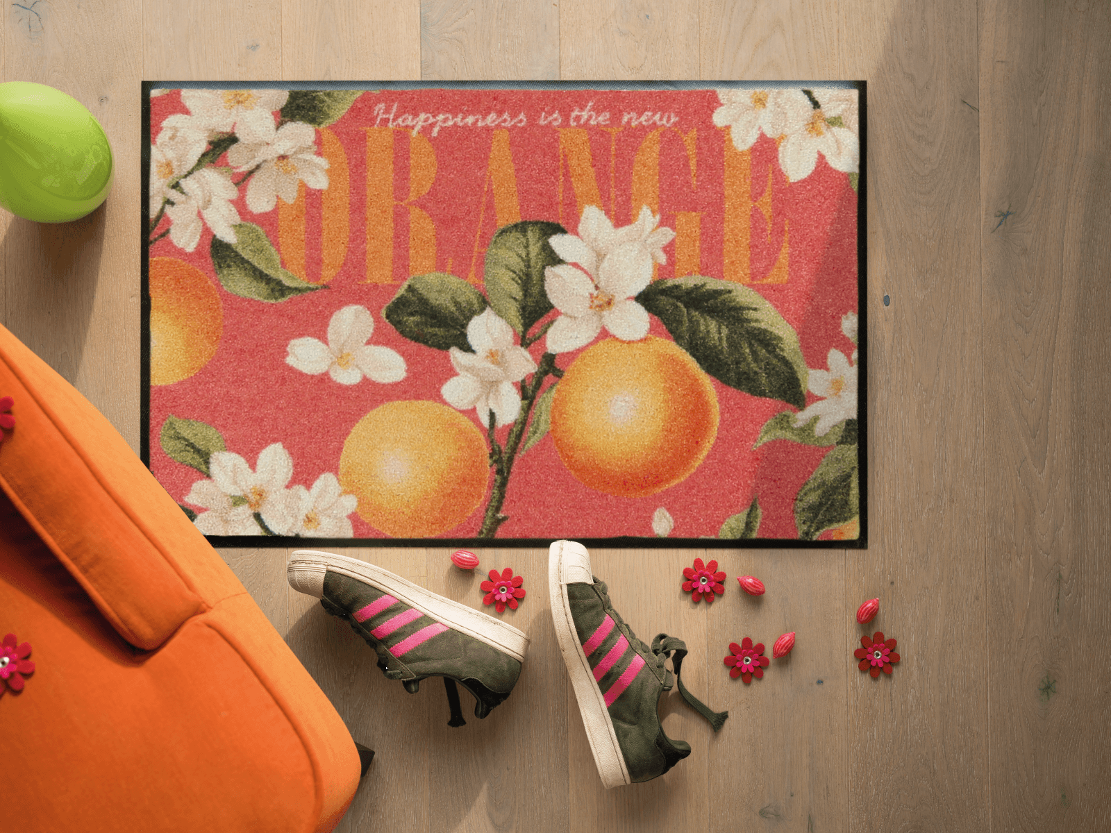 Fußmatte 50x75 Happy Orange orange