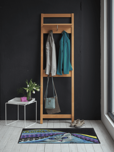 Fußmatte 50x75 Katzenglück blau
