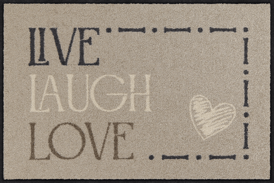 Fußmatte 50 x 75 cm Live Laugh Love beige