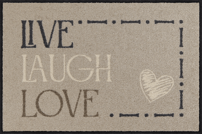 Fußmatte 50 x 75 cm Live Laugh Love beige