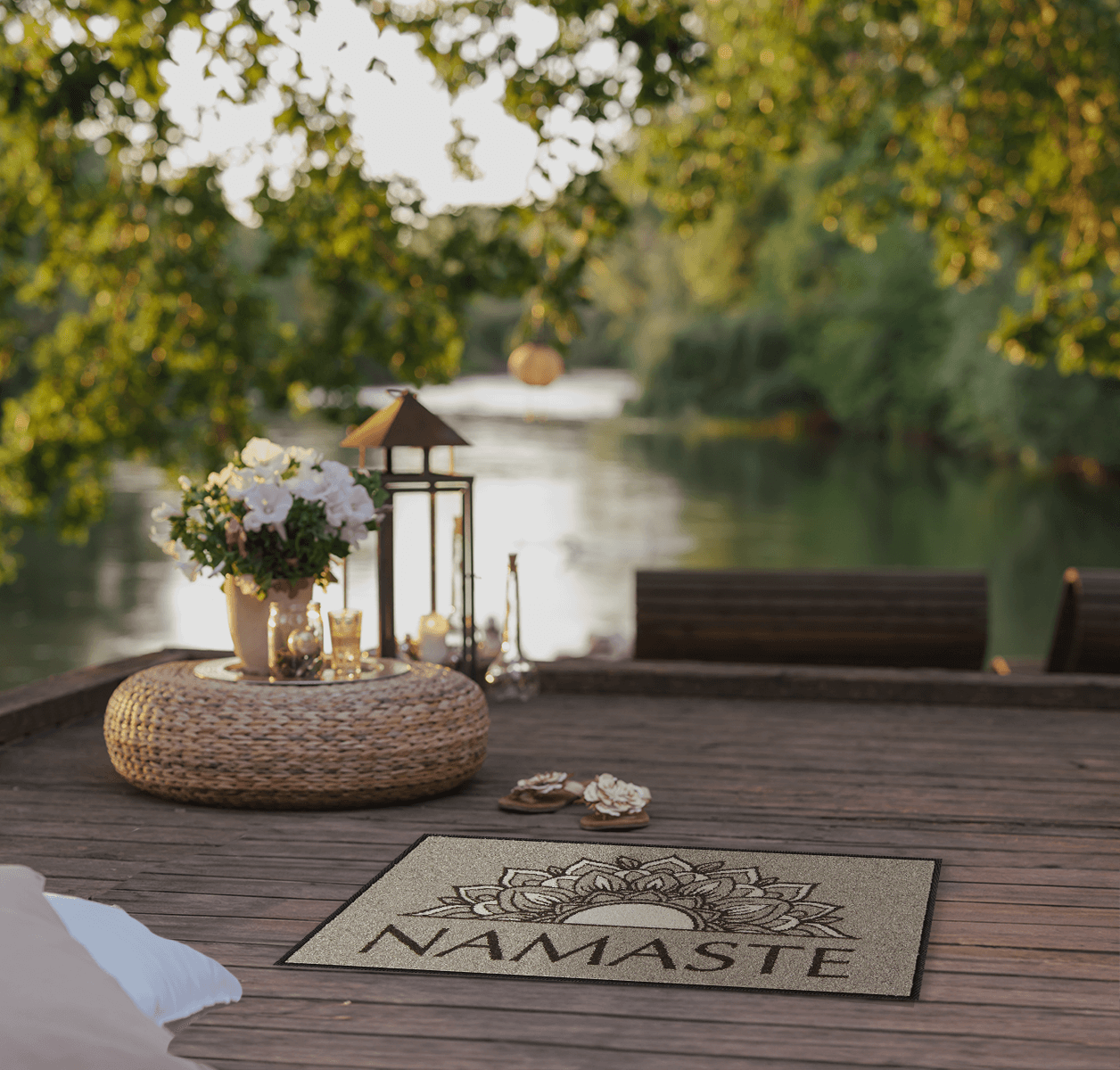 Fußmatte 50x75 Namaste Ornament braun