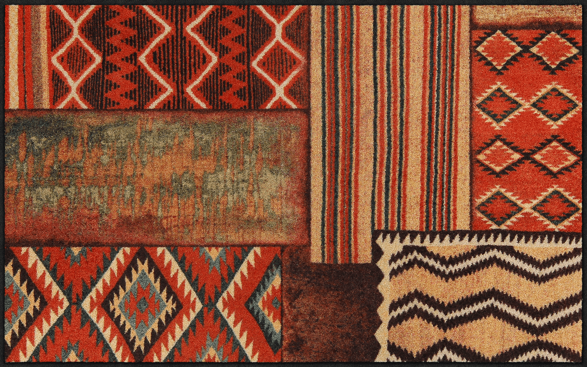 Fußmatte 75 x 120 cm Native Pattern orange
