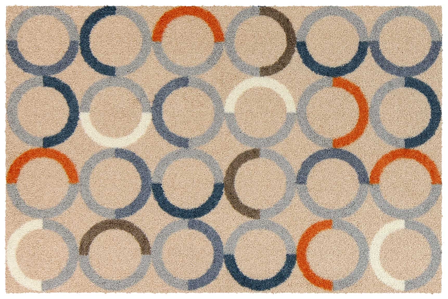Fußmatte 50 x 75 cm Bilbo blue-orange blau randlos