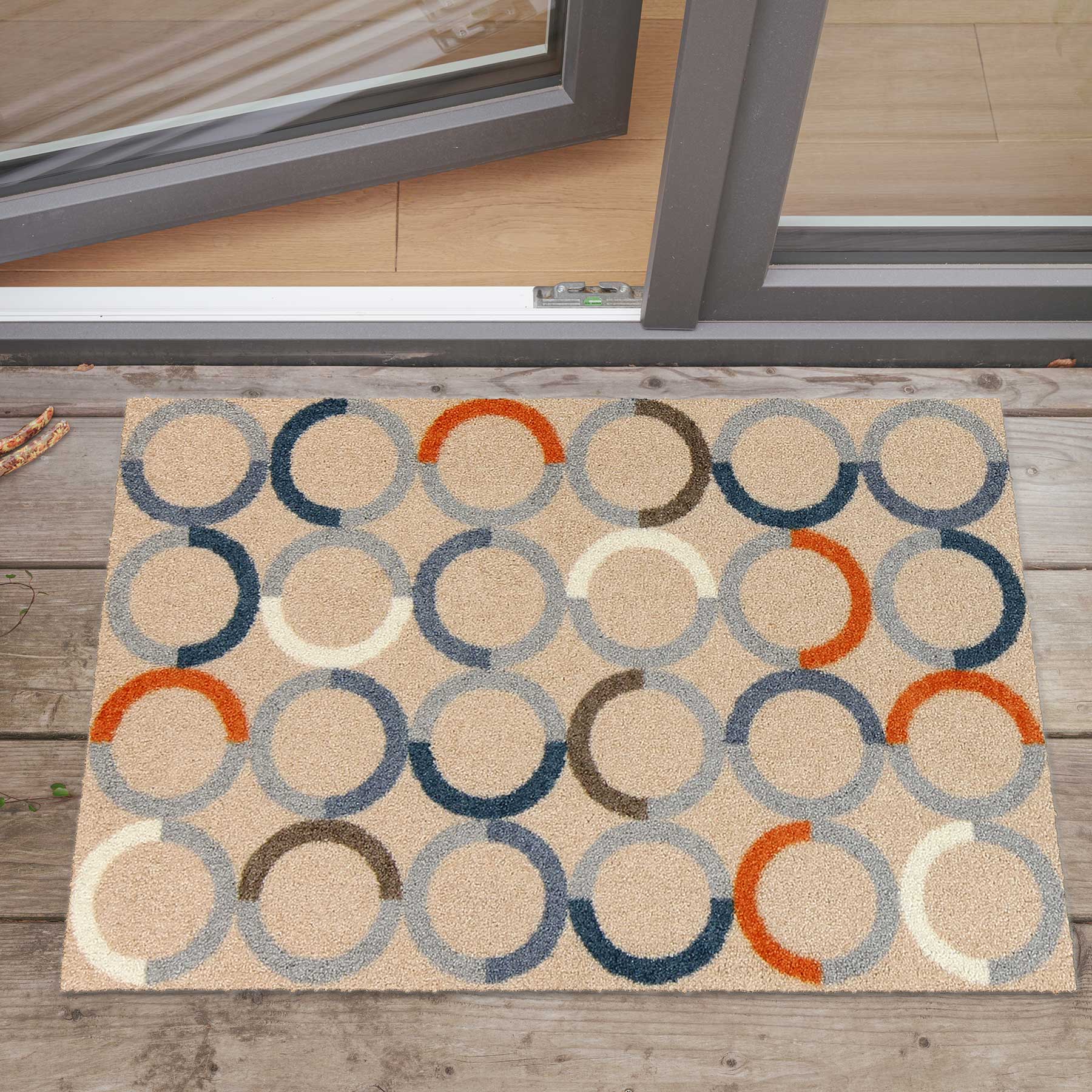 Fußmatte 50 x 75 cm Bilbo blue-orange blau randlos