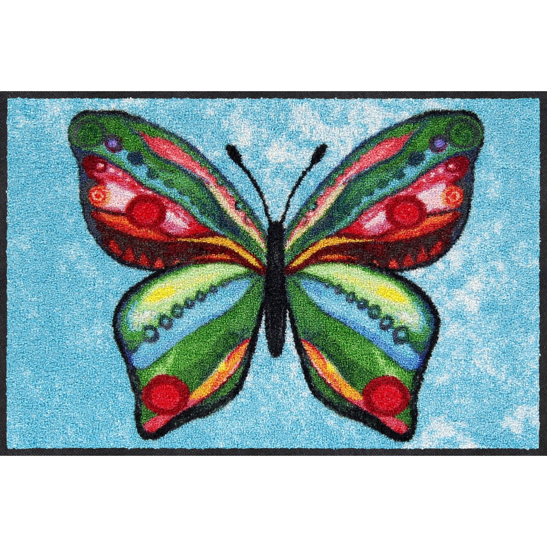Fußmatte 50 x 75 cm Funky Butterfly hellblau