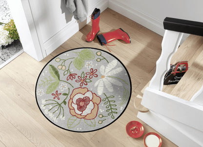 Teppich Rund 85 cm  Stitch Flowers