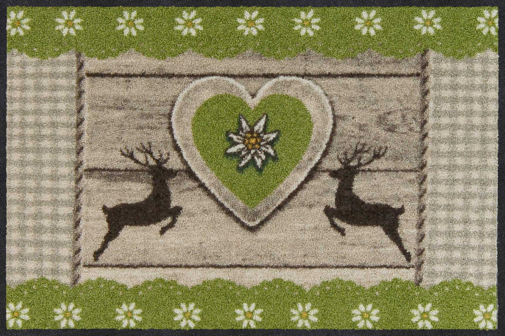 Fußmatte 50x75 Stag Heart grün