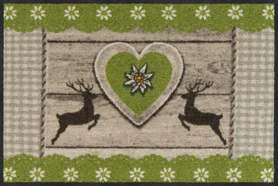Fußmatte 50x75 Stag Heart grün