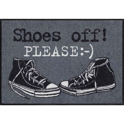 Fußmatte 50x75 Shoes Off Please anthrazit