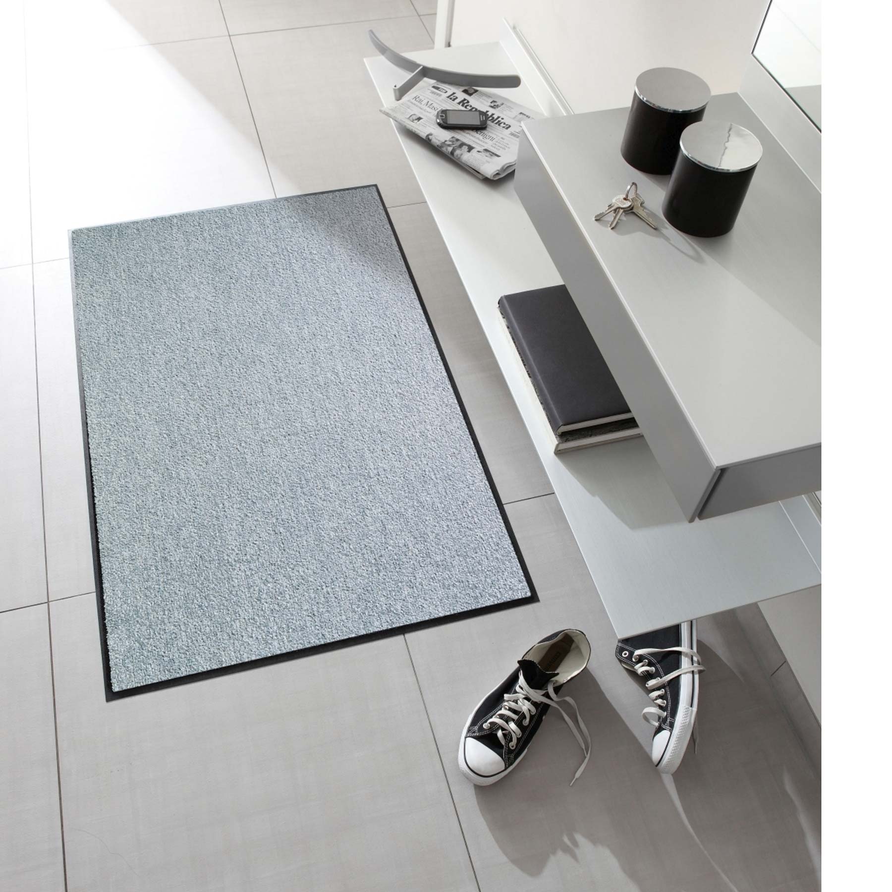Fußmatte 75x120 Uni Silbergrau grau