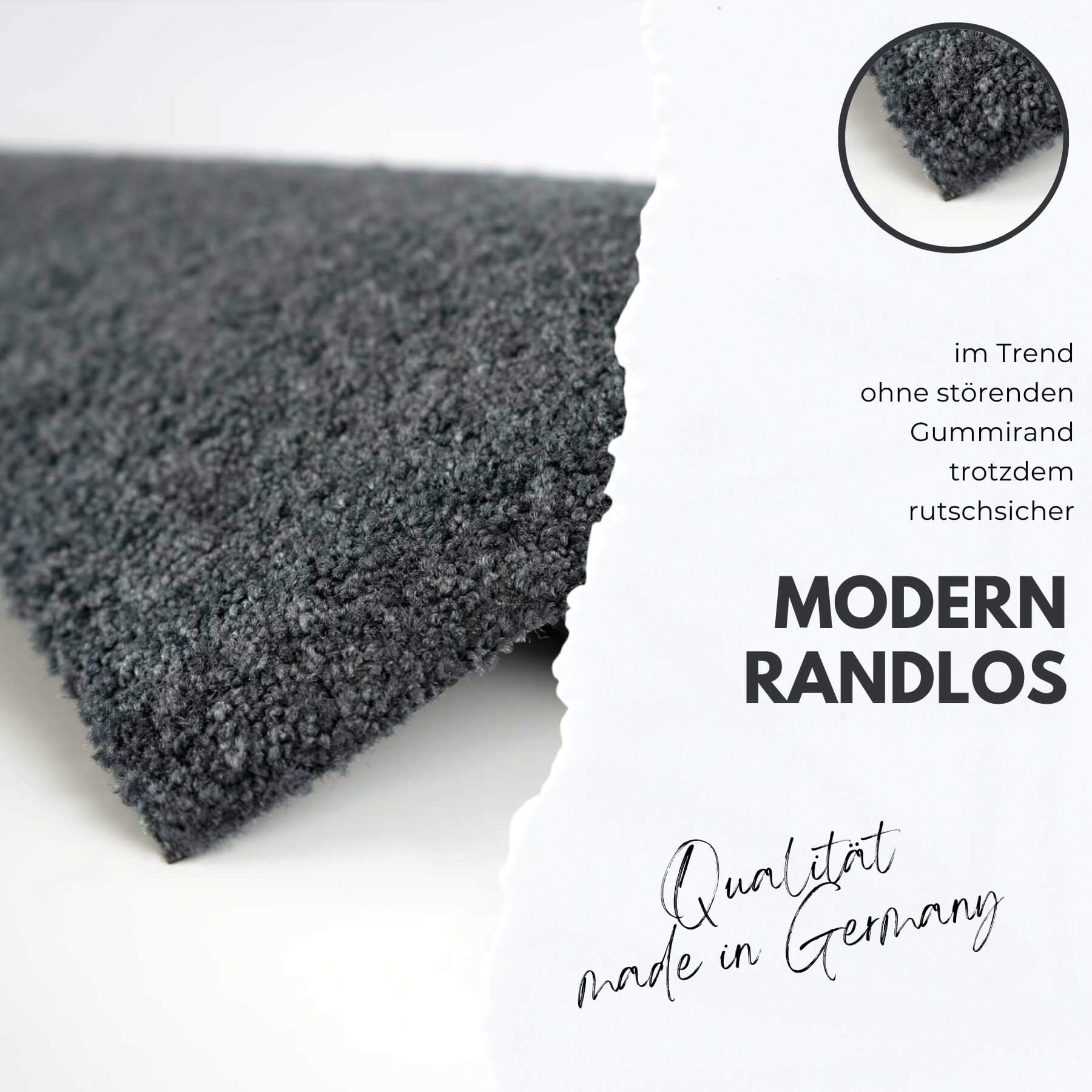 Fußmatte 30x60 Uni Schwarz schwarz