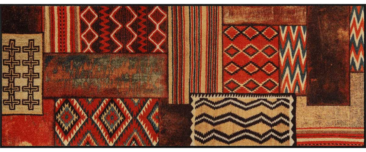 Teppichläufer 75 x 190 cm Native Pattern orange