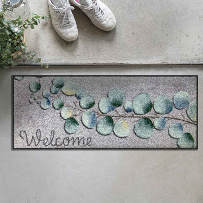 Fußabtreter klein 30x75 Eucalyptus Welcome grün