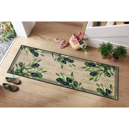 Teppichläufer 60x180 Olive Olivo Sauberlaufmatte beige