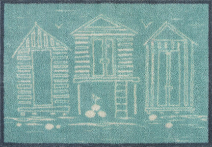 Fußmatte 60x85 Beach Huts Blue blau