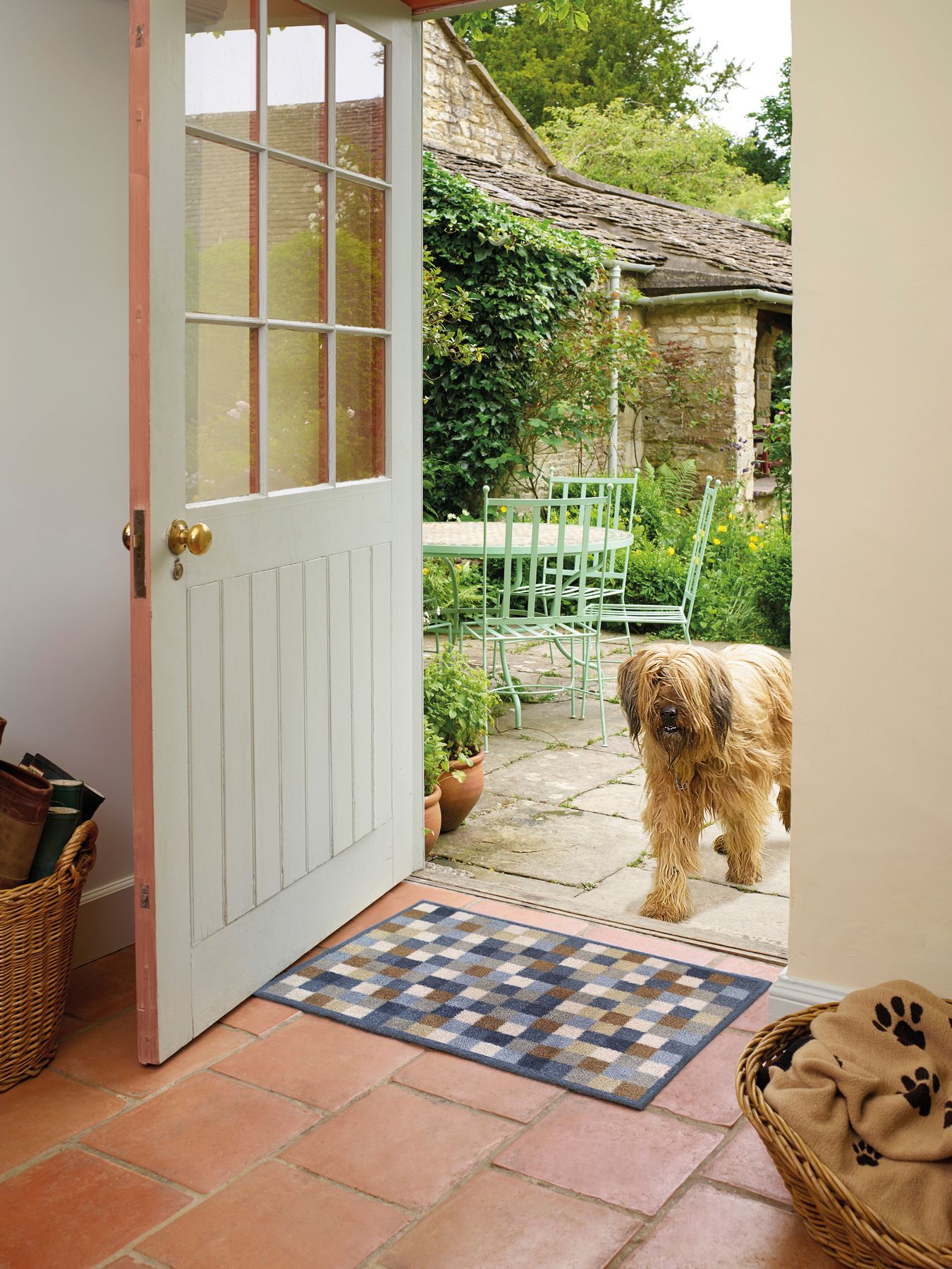 Fußmatte 60x85 Neutral Squares blau