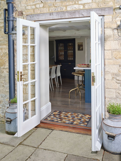 Fußmatte 60x85 Neutral Squares blau