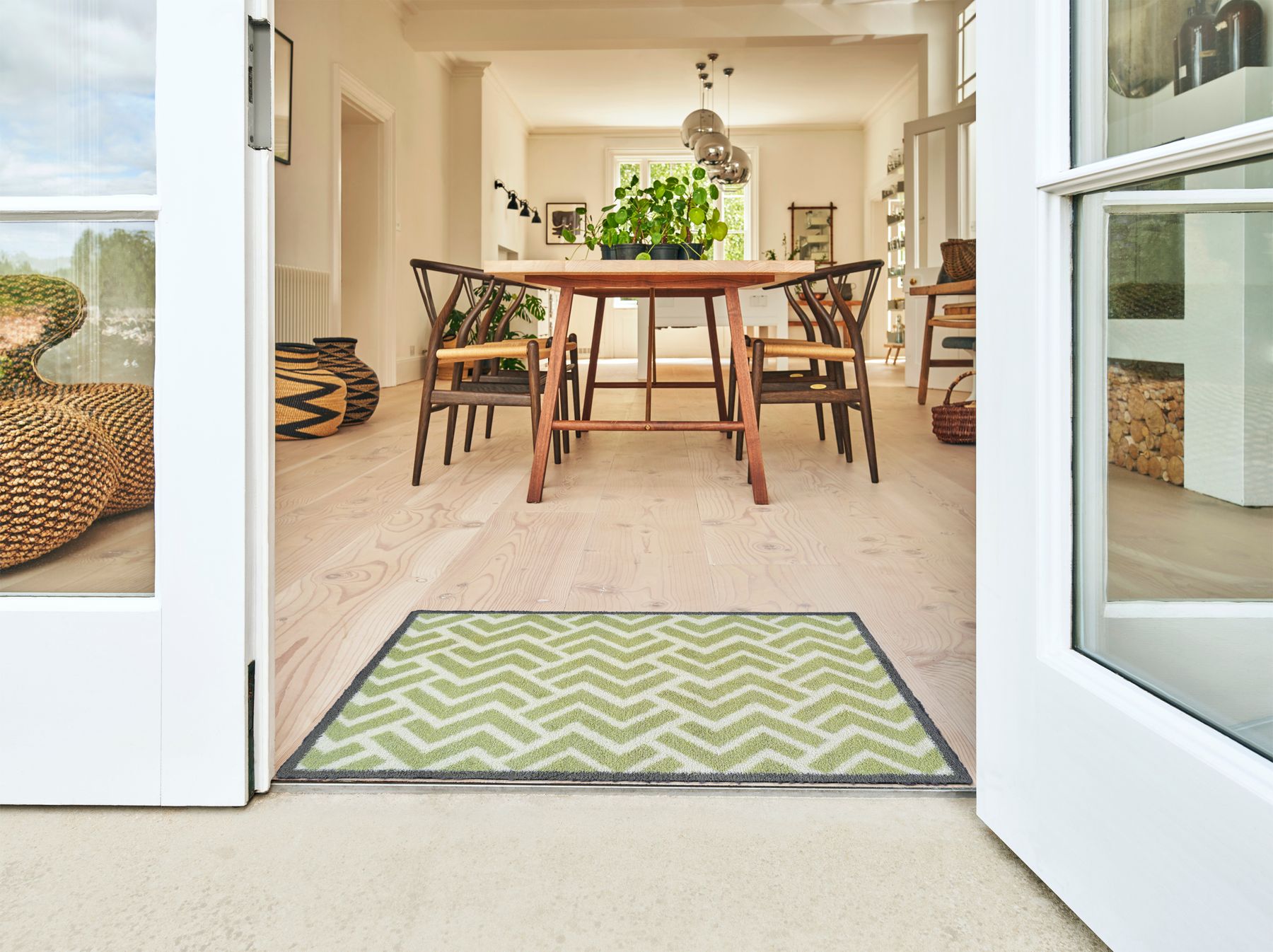 Fußmatte 60x85 Herringbone Green grün