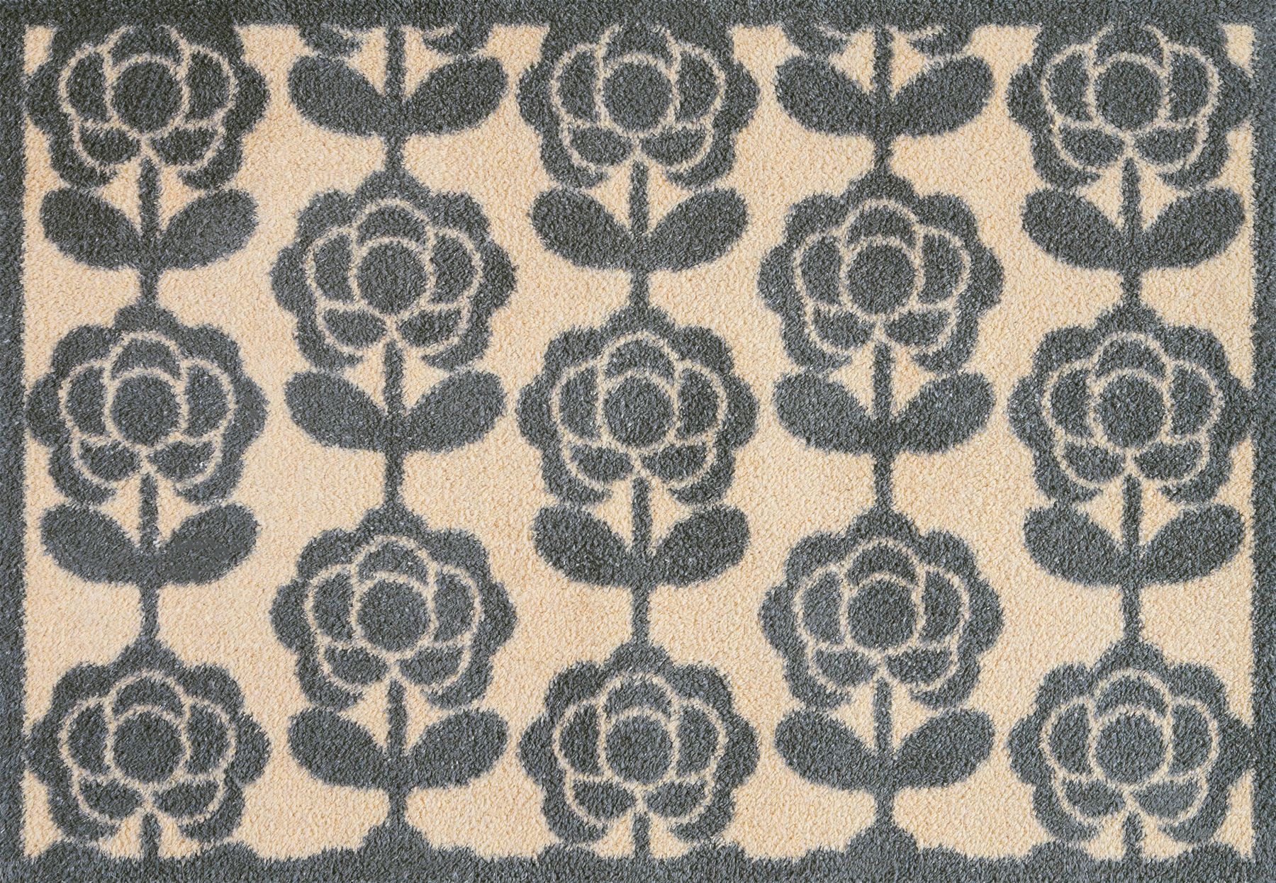 Fußmatte 60x85 Pop Flowers Neutral grau