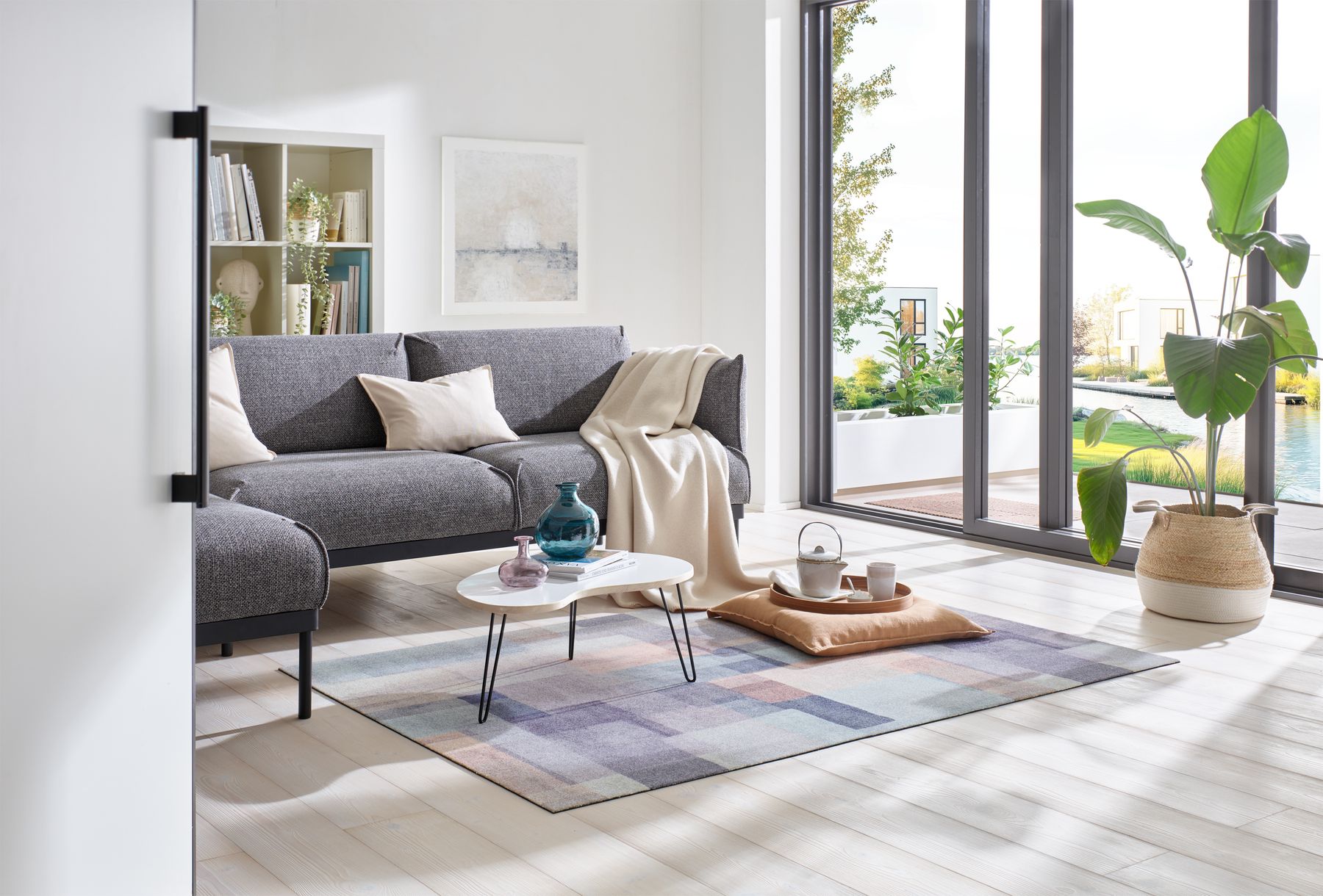 Wohnteppich 110x175 Gentle Blocks lila