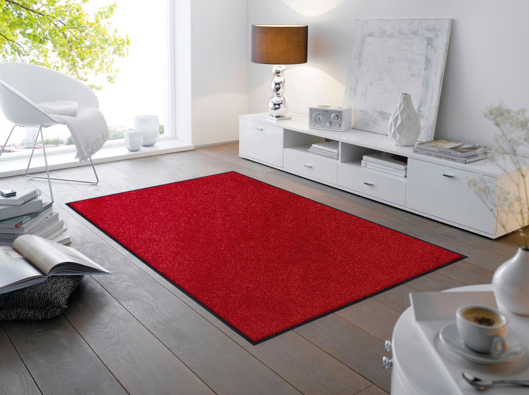 Wohnteppich 120x180 Regal Red rot