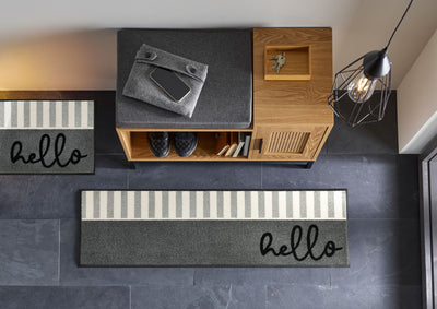 Läufer 35x120 Hello Stripes grau