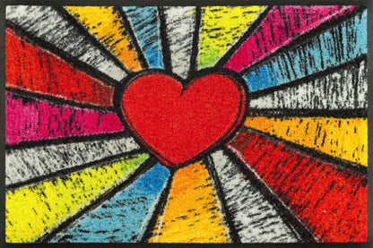 Fußmatte 40x60 Pop Art Heart rot