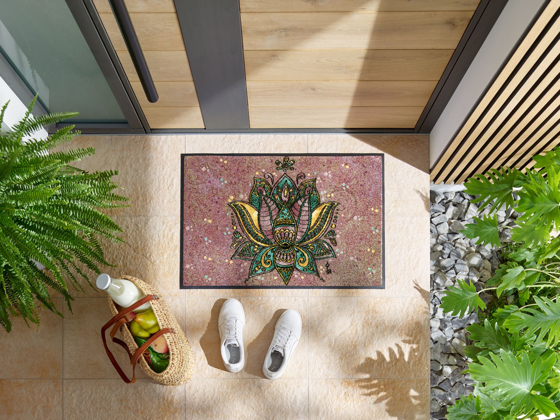 Fußmatte 50x75 Lotus Blossom rot