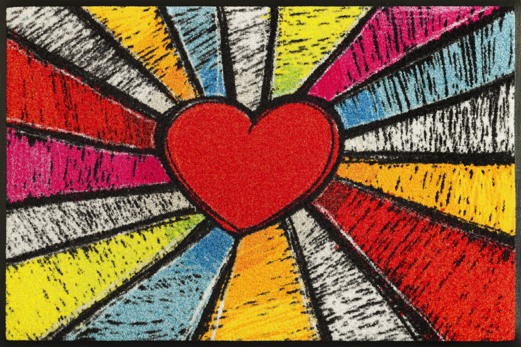 Fußmatte 50x75 Pop Art Heart rot