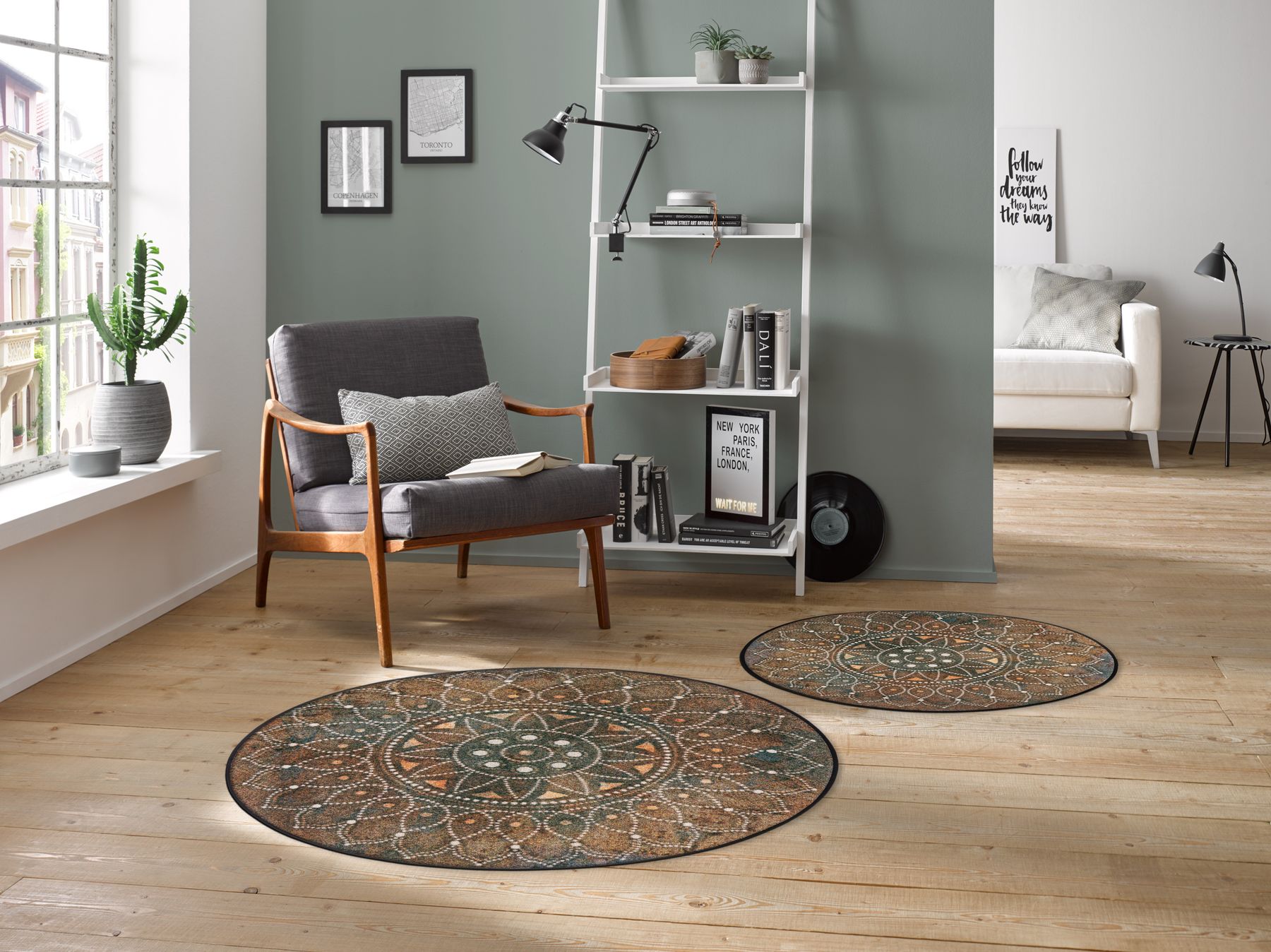 Fußmatte 85x85 Madhana braun rund