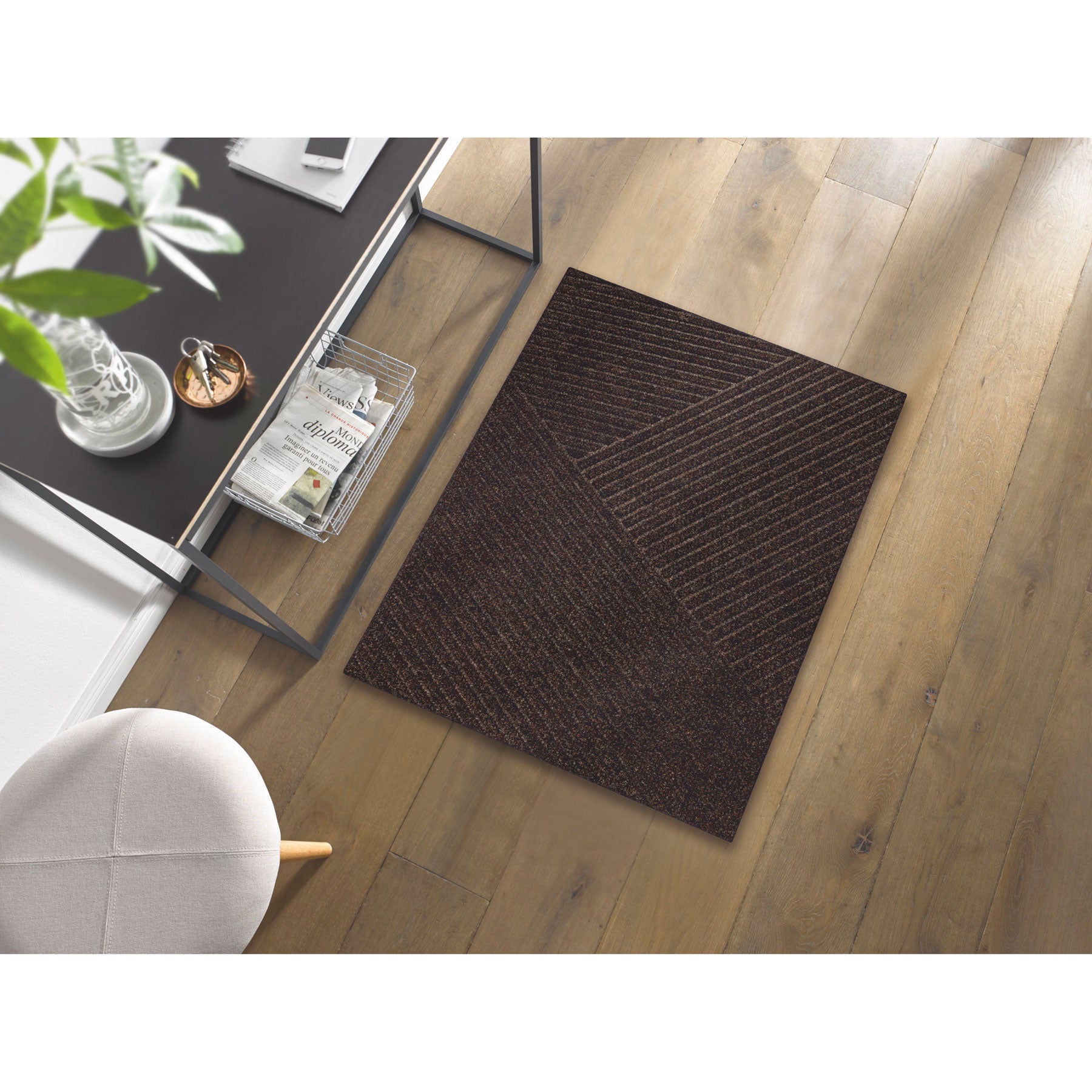 Fußmatte 60x90 Dune DUNE Stripes dark brown braun